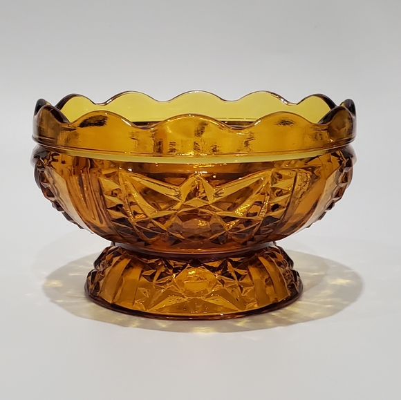 XL 6.5" Amber Glass "Stars and Bars" Fairy Lamp by Anchor Hocking - Picture 11 of 15